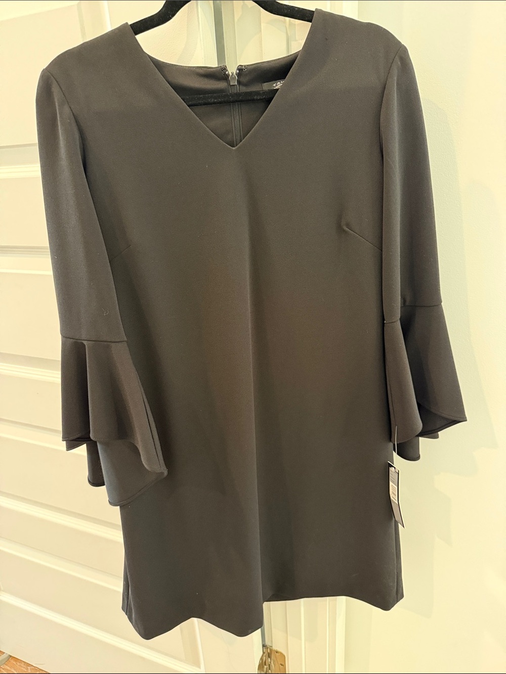Women's Black Mini Dress with Ruffle Sleeves